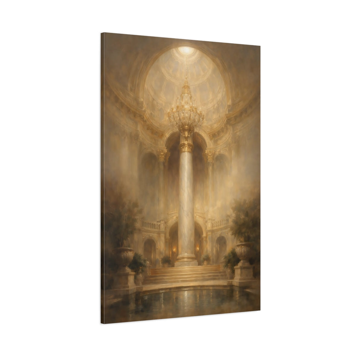 Main Mockup. Vintage Grand Hall Golden Grand Hall shown as stretched canvas wall art