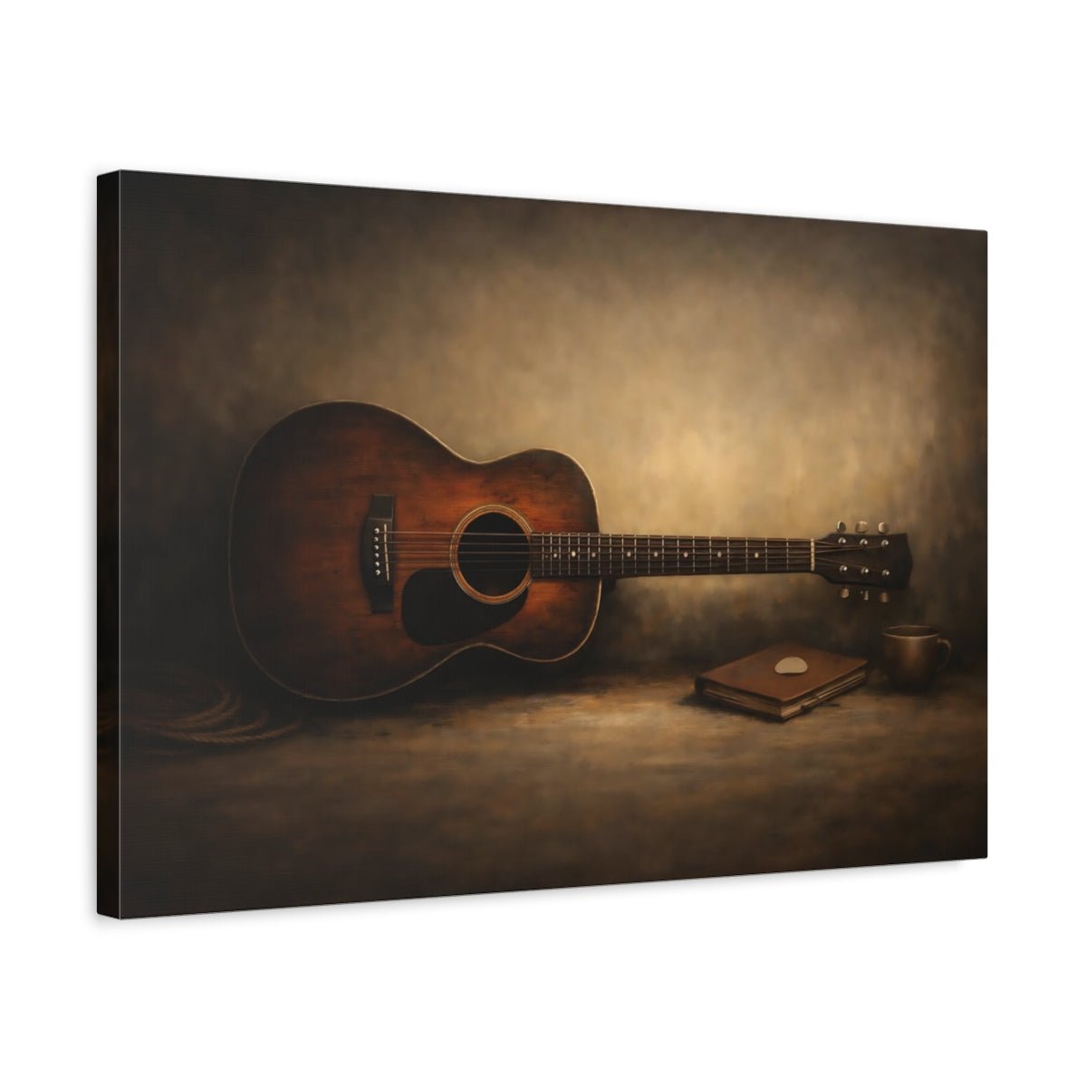 Vintage Guitar Rustic - Canvas Wall Art Print - YesArtYes