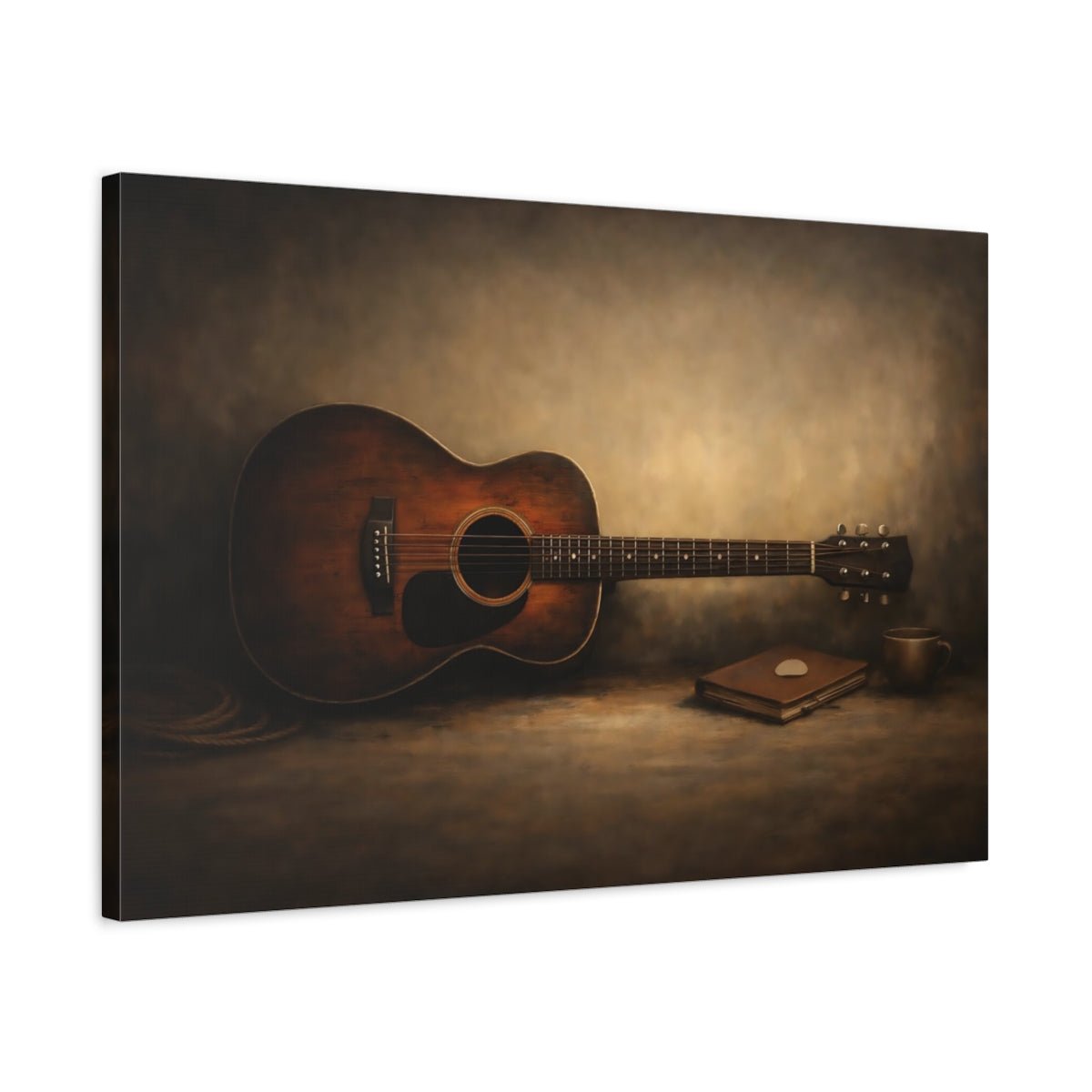 Vintage Guitar Rustic - Canvas Wall Art Print - YesArtYes