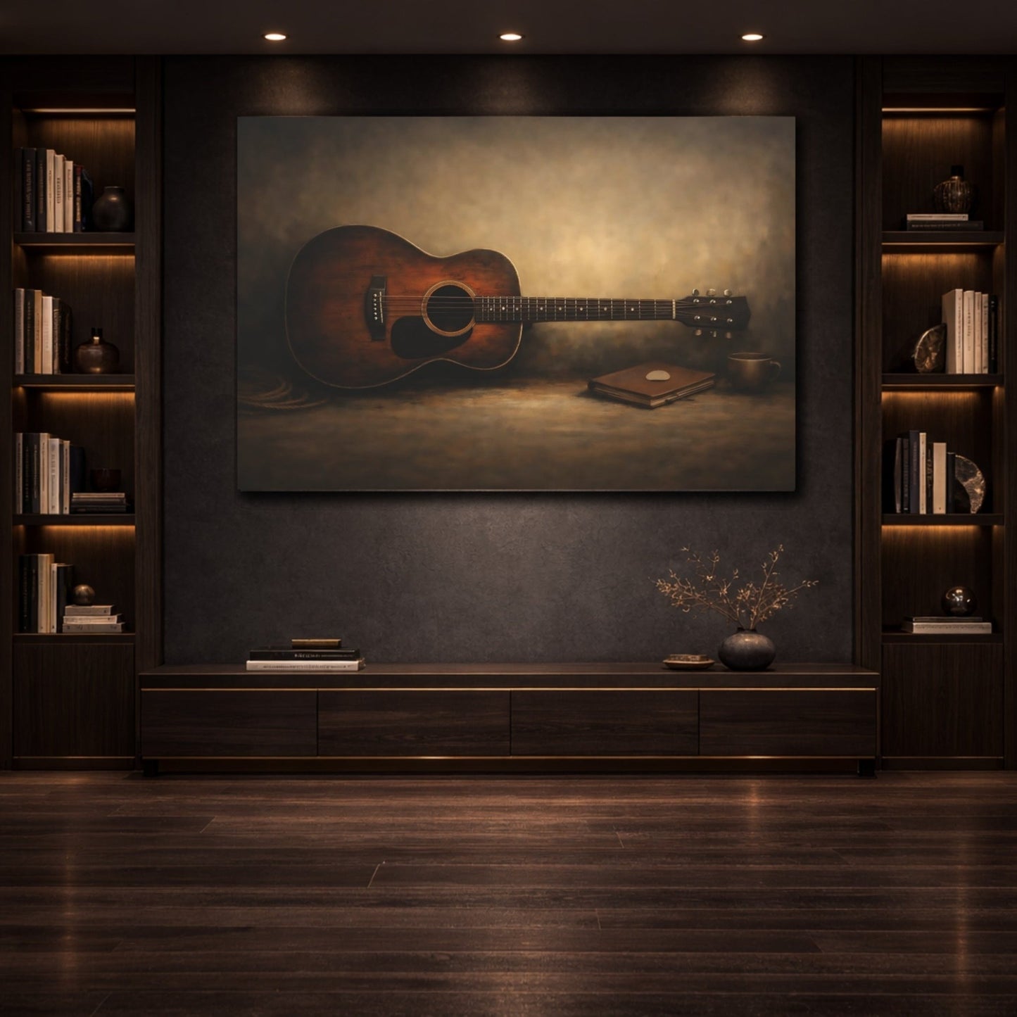 Vintage Guitar Rustic - Canvas Wall Art Print - YesArtYes