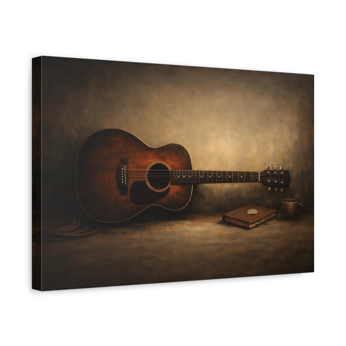 Vintage Guitar Rustic - Canvas Wall Art Print - YesArtYes