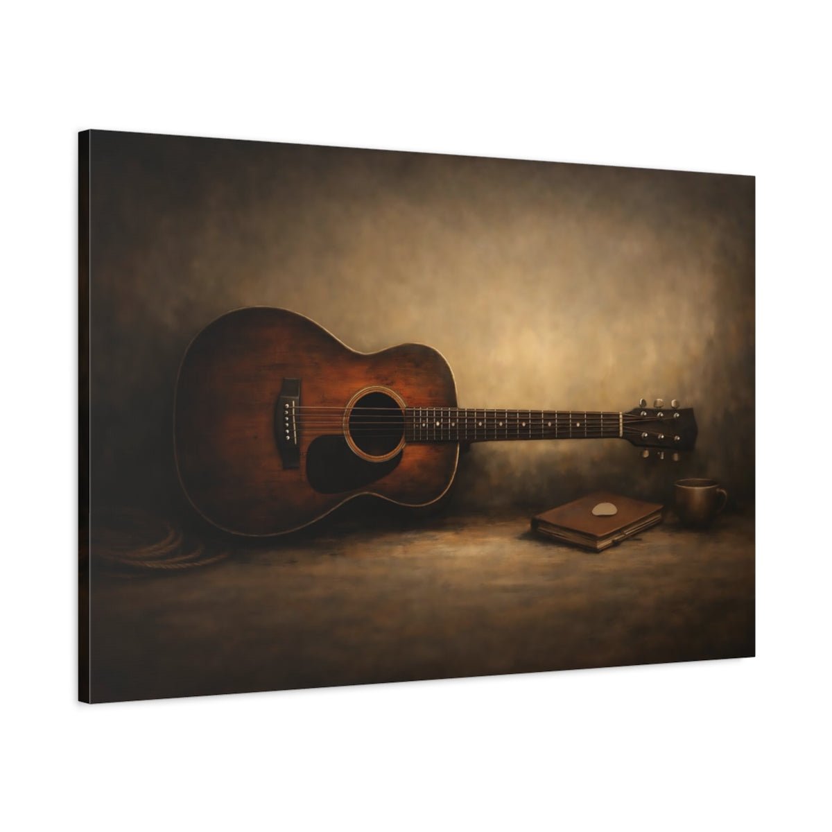 Vintage Guitar Rustic - Canvas Wall Art Print - YesArtYes