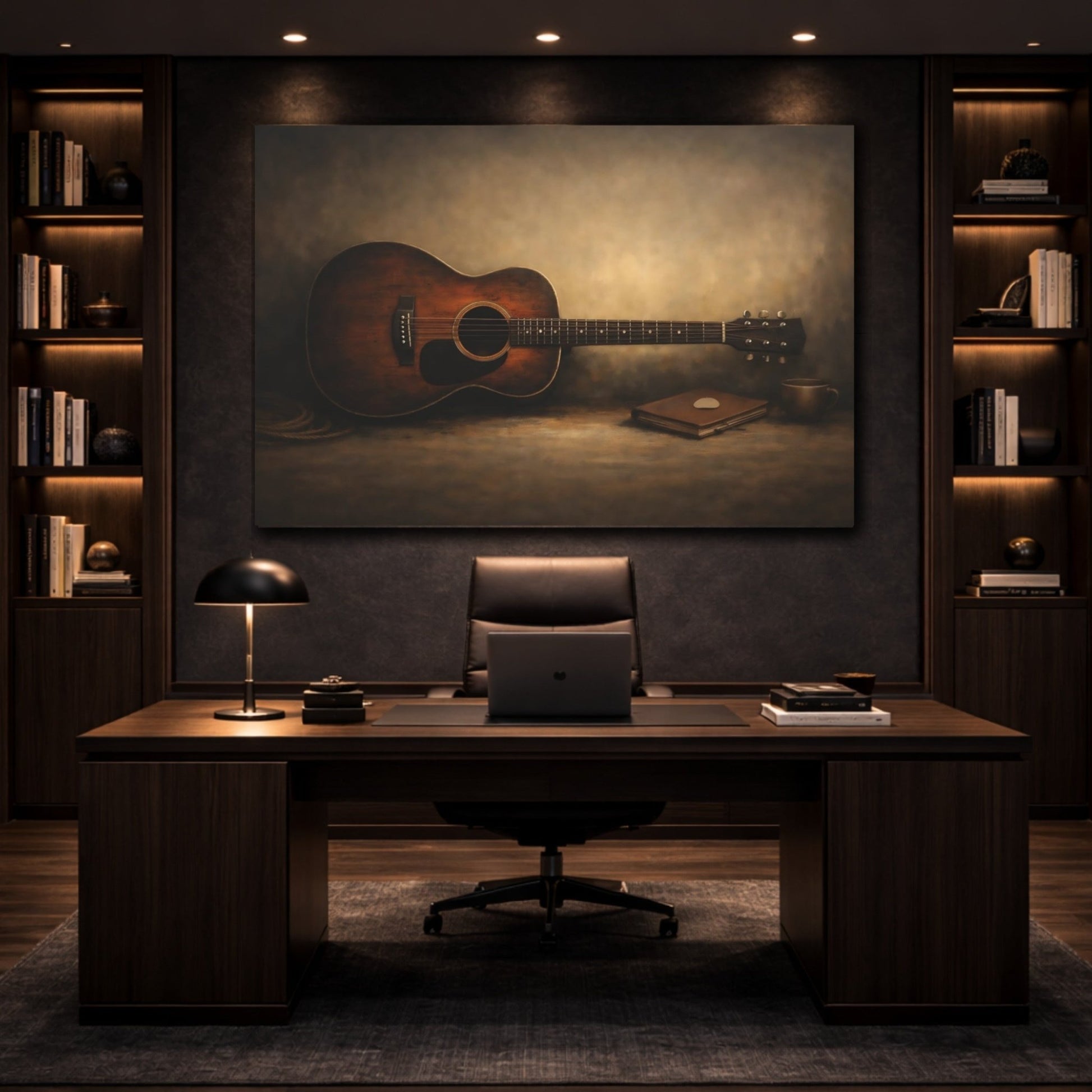 Vintage Guitar Rustic - Canvas Wall Art Print - YesArtYes