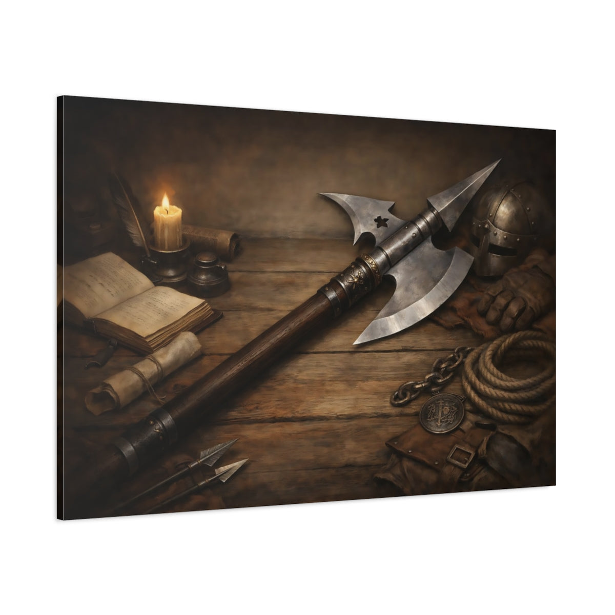 Vintage Halberd shown as stretched canvas wall art