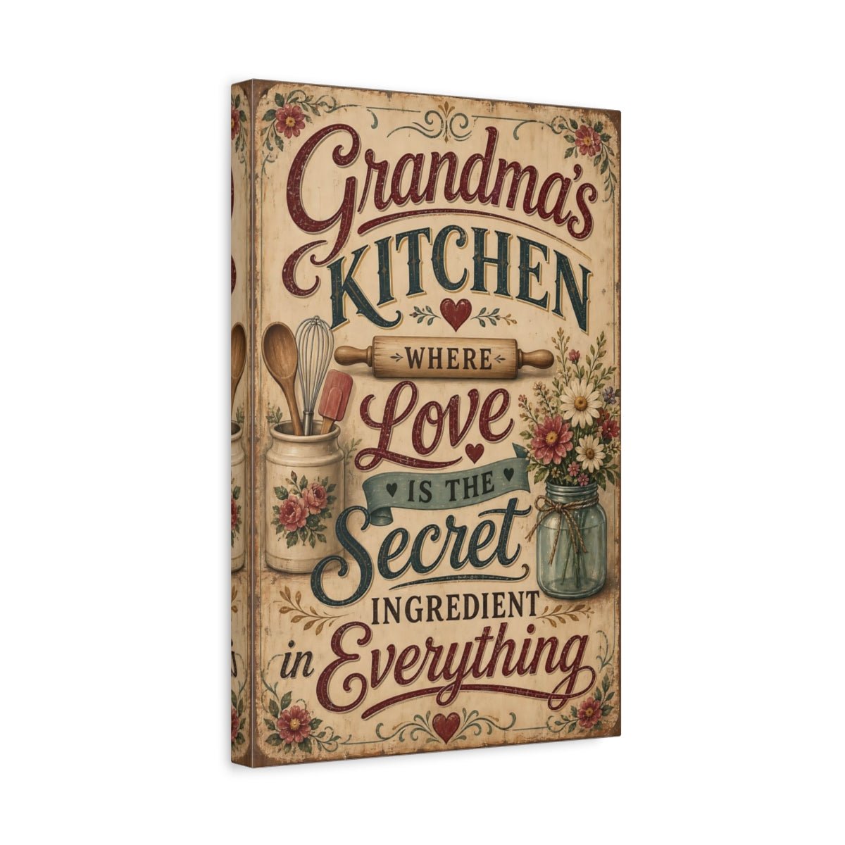 Vintage Kitchen Sign Quote Canvas Print – Feature Wall - YesArtYes