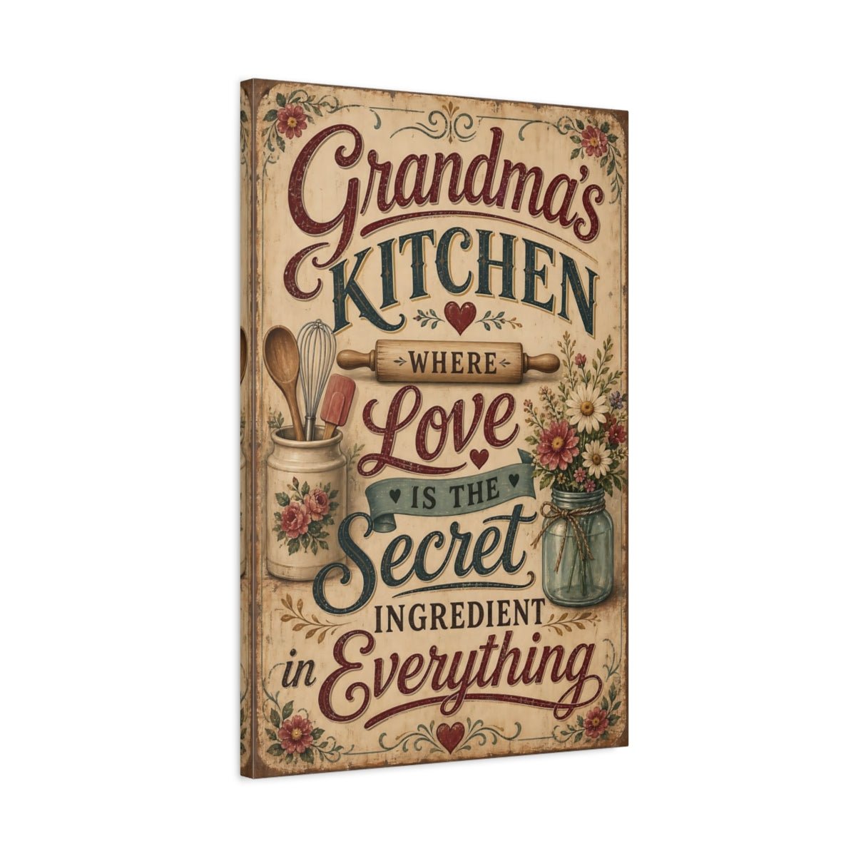 Vintage Kitchen Sign Quote Canvas Print – Feature Wall - YesArtYes