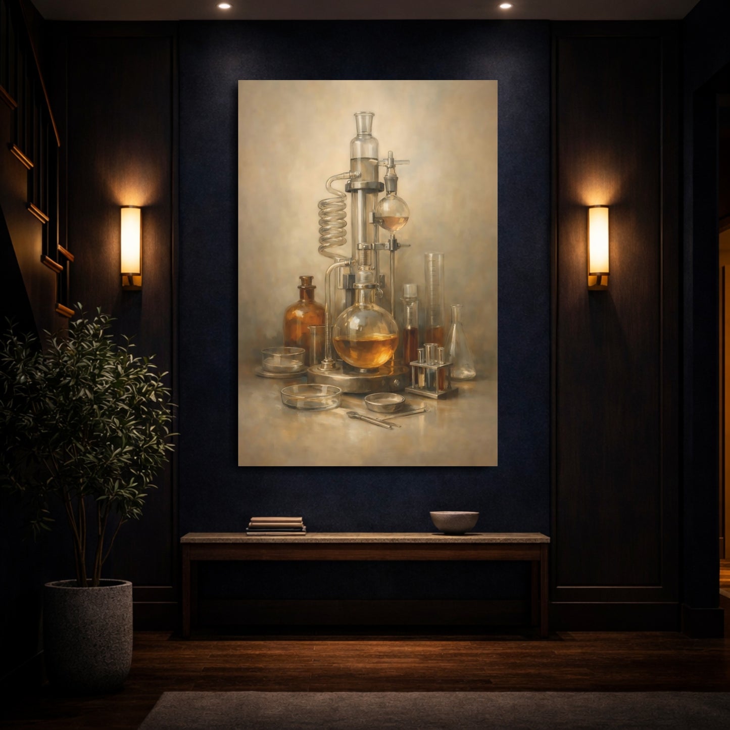 Mockup 3. Vintage Laboratory Equipment Vintage Laboratory shown as stretched canvas wall art