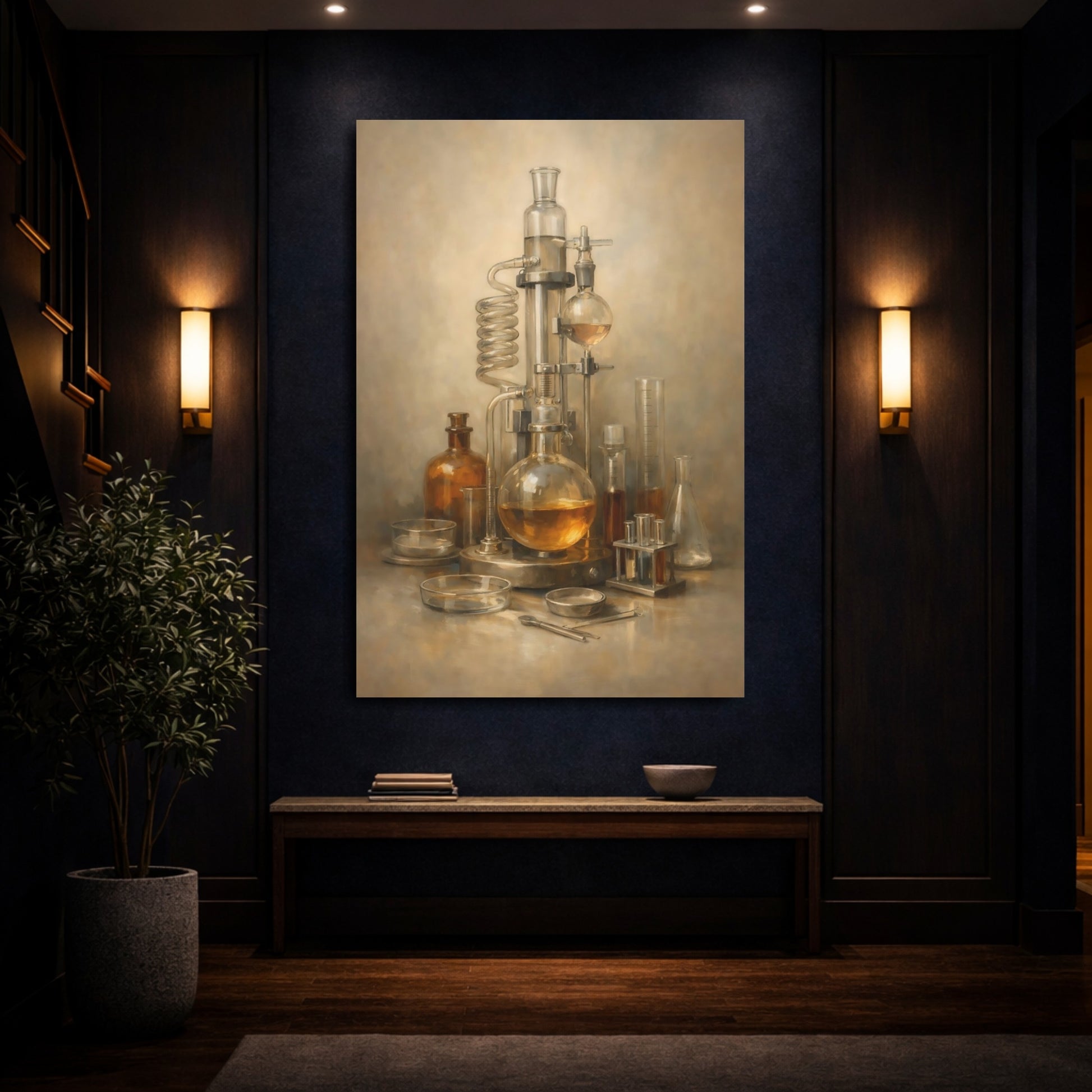 Mockup 3. Vintage Laboratory Equipment Vintage Laboratory shown as stretched canvas wall art