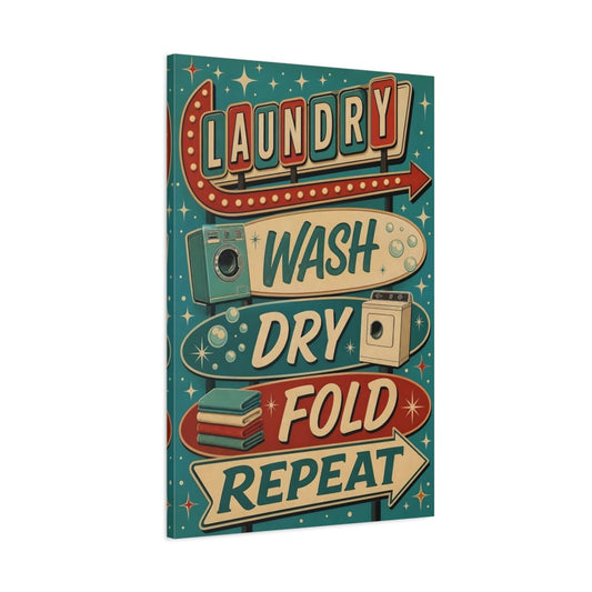 Vintage Laundry Canvas Print – Decor for Room, Large Wall - YesArtYes