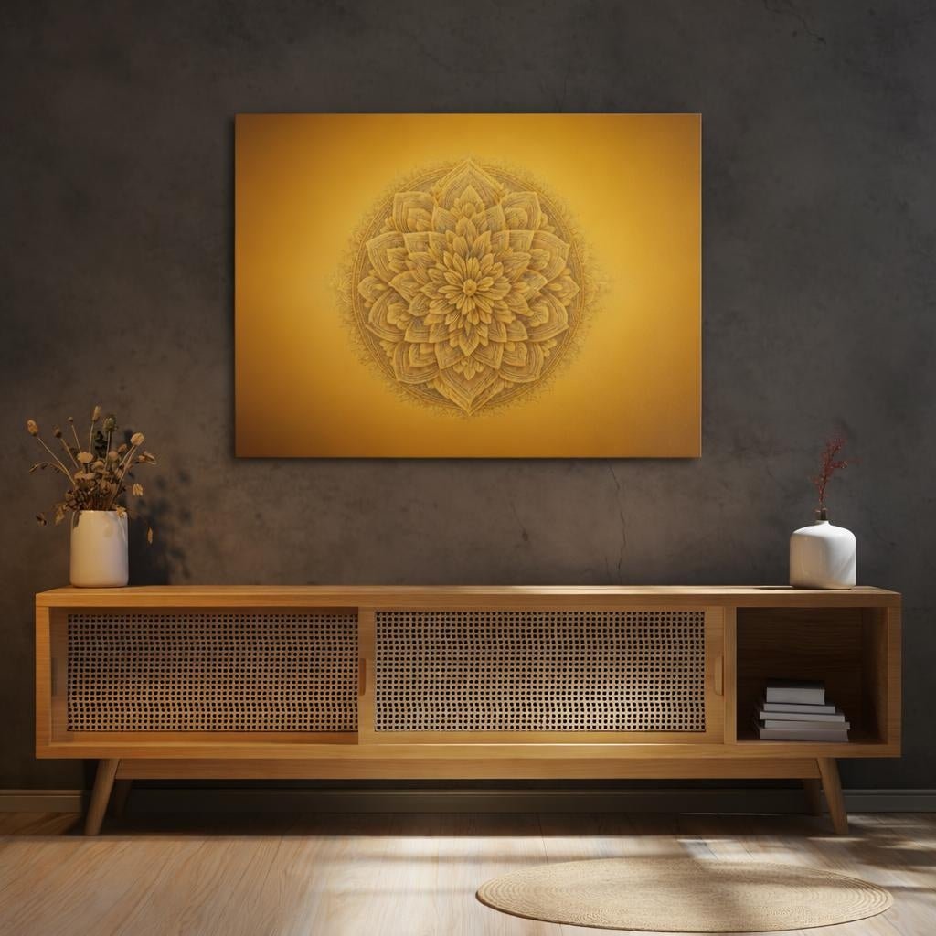 Vintage Mandala Pattern Religious - Canvas Wall Art Print - YesArtYes