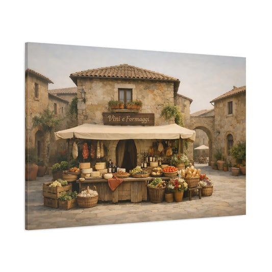 Vintage Market Stall Tuscan - Canvas Wall Art Print - YesArtYes