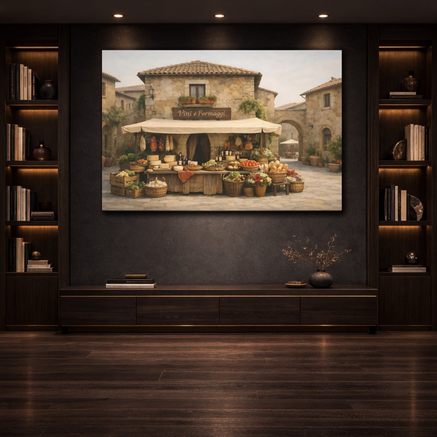 Vintage Market Stall Tuscan - Canvas Wall Art Print - YesArtYes