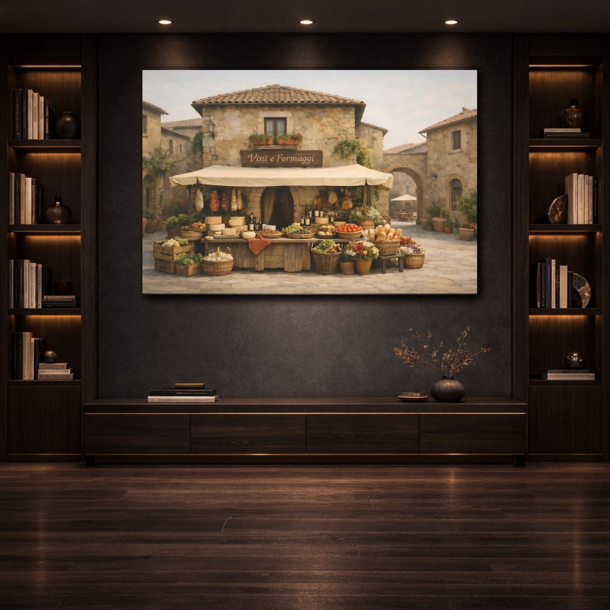 Vintage Market Stall Tuscan - Canvas Wall Art Print - YesArtYes