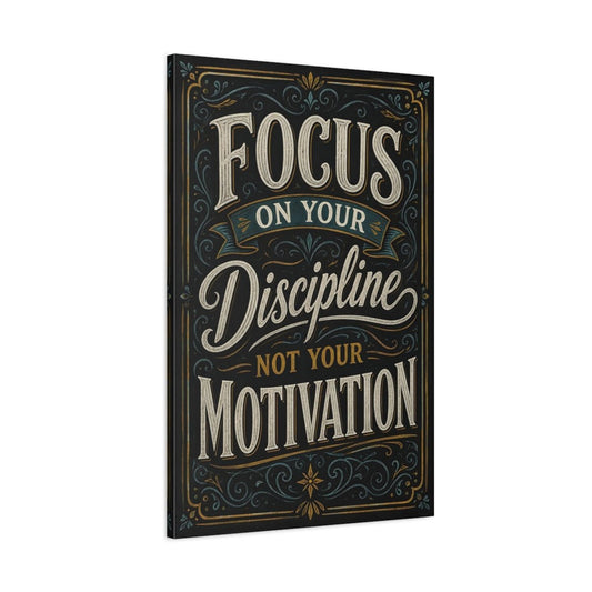 Vintage Motivational Quote Black Gold Teal Canvas Print – Office, Workspace Wall, and - YesArtYes
