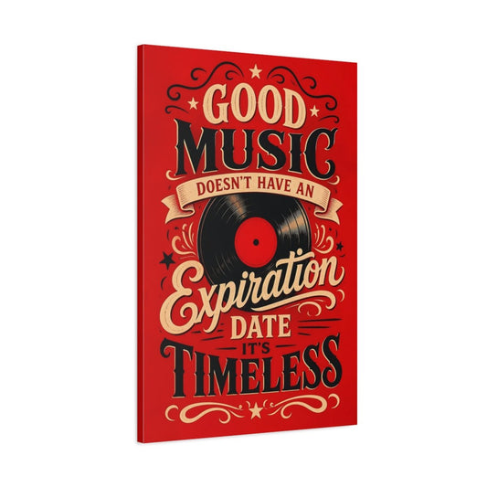 Vintage Music Quote Red And Black Canvas Print – Decor for Living Room, Above Console Table - YesArtYes