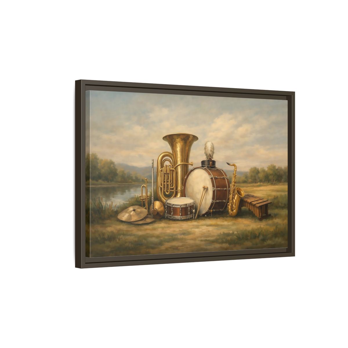 Side Mockup 2. Vintage Musical Instruments Vintage Music Instruments shown as stretched canvas wall art