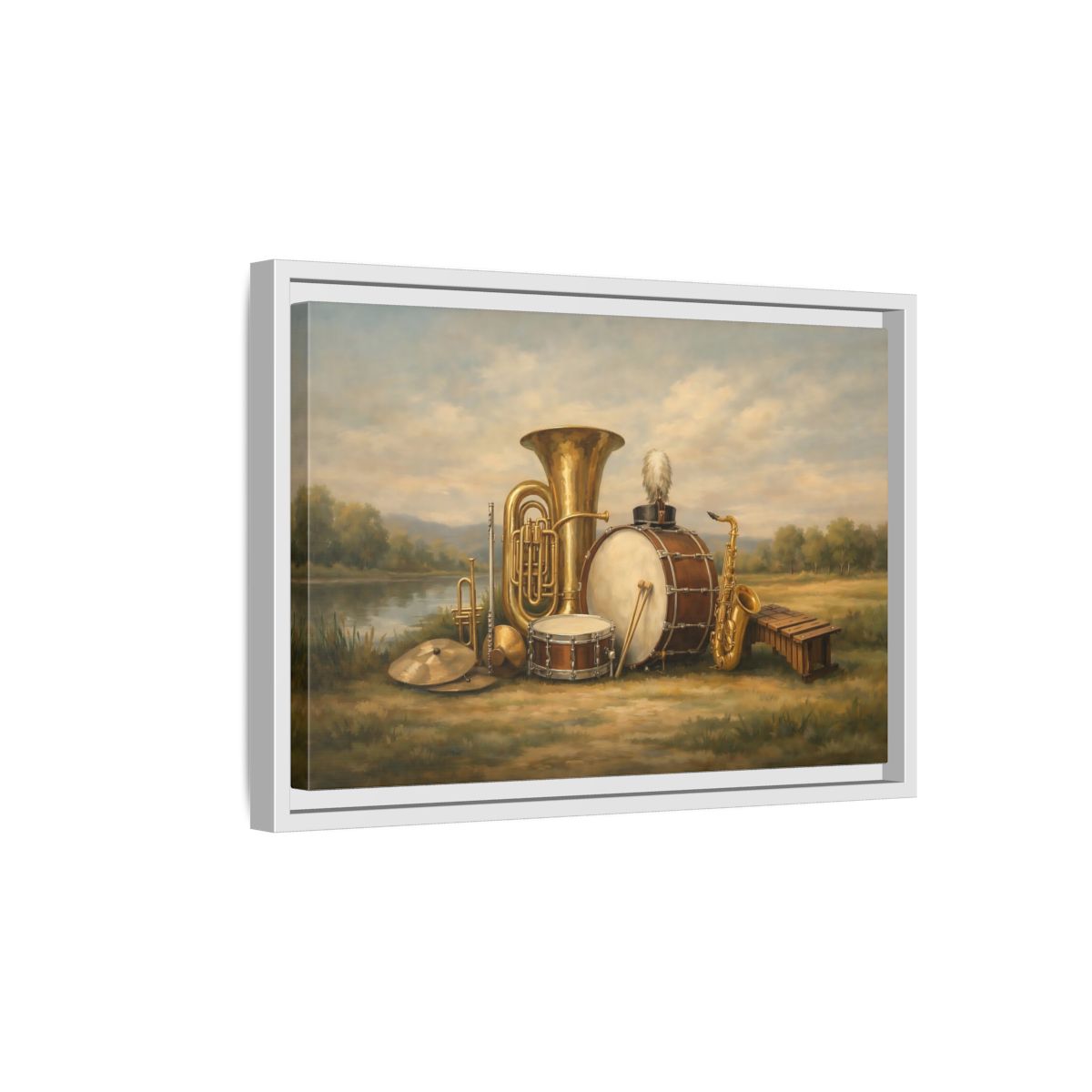Side Mockup 4. Vintage Musical Instruments Vintage Music Instruments shown as stretched canvas wall art