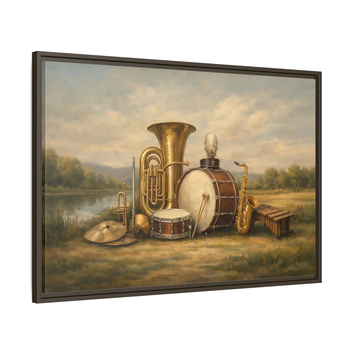 Side Mockup 9. Vintage Musical Instruments Vintage Music Instruments shown as stretched canvas wall art