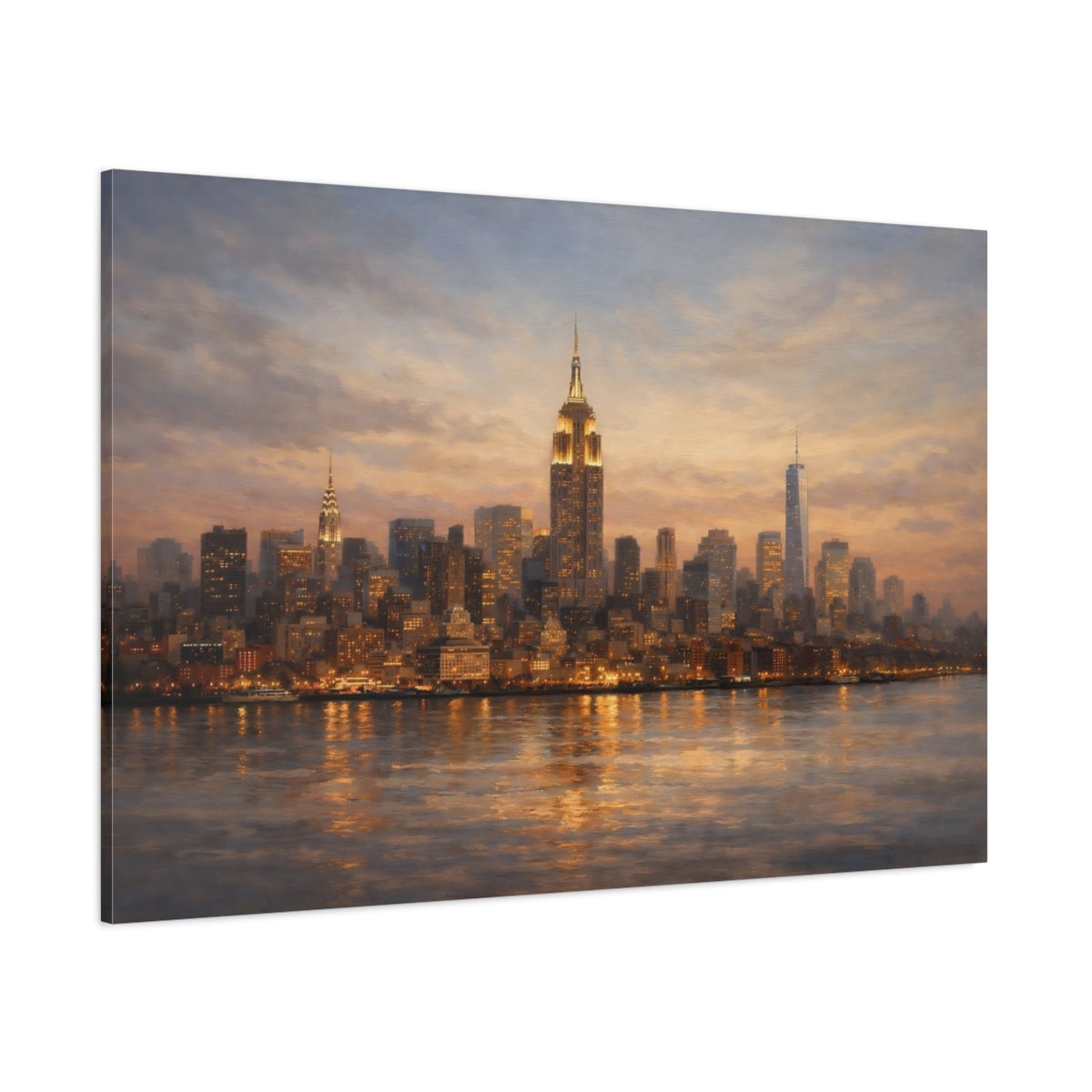 Main Mockup. Vintage New York City New York City shown as stretched canvas wall art