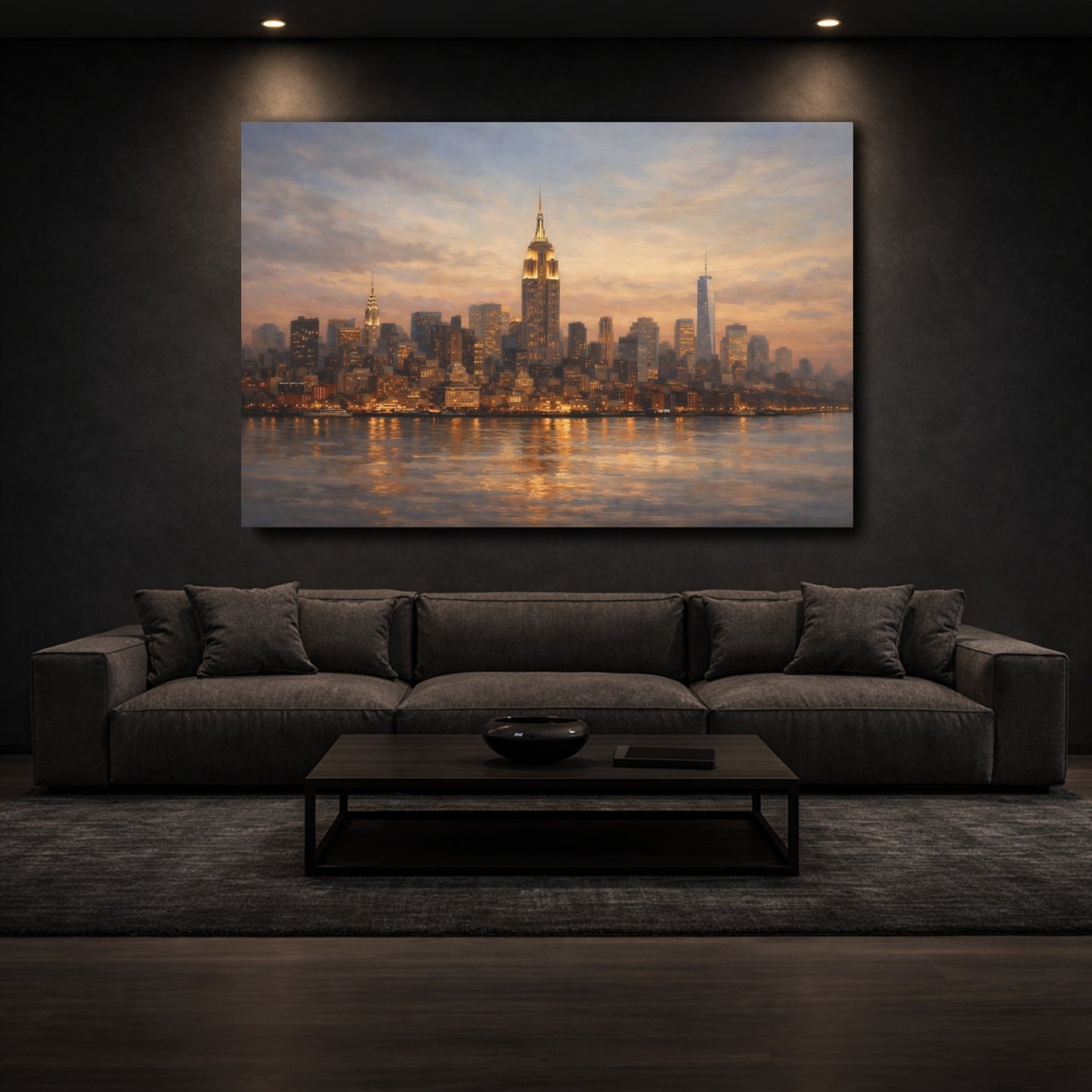 Mockup 2. Vintage New York City New York City shown as stretched canvas wall art