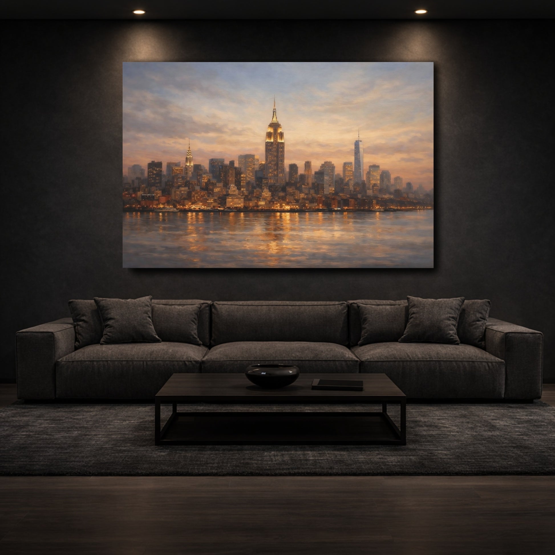 Mockup 2. Vintage New York City New York City shown as stretched canvas wall art