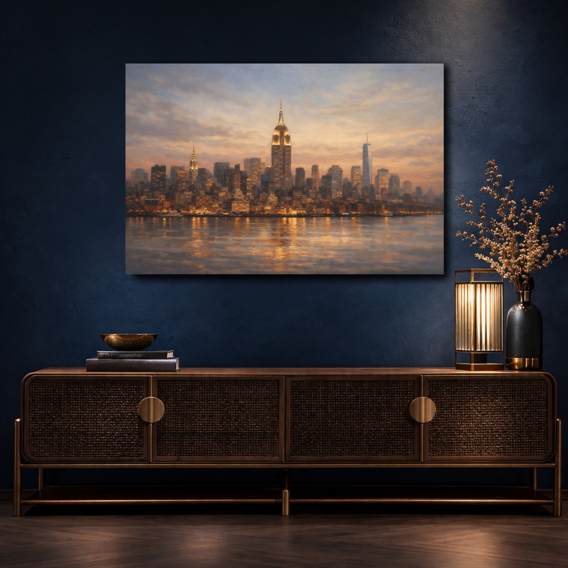 Mockup 4. Vintage New York City New York City shown as stretched canvas wall art