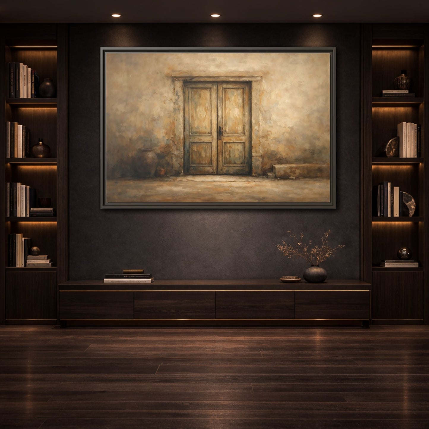 Mockup 3. Vintage Old Door Rustic Doorway shown as stretched canvas wall art
