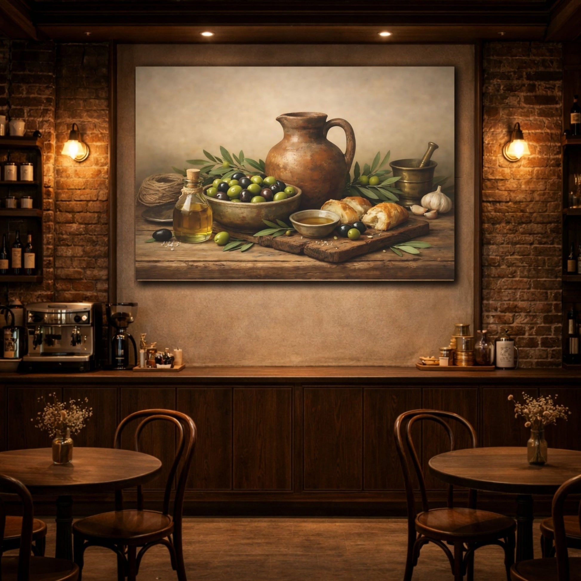 Vintage Olives Olive Still Life - Canvas Wall Art Print - YesArtYes