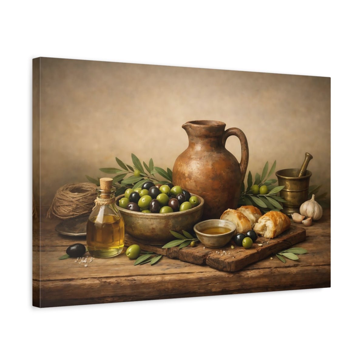 Vintage Olives Olive Still Life - Canvas Wall Art Print - YesArtYes