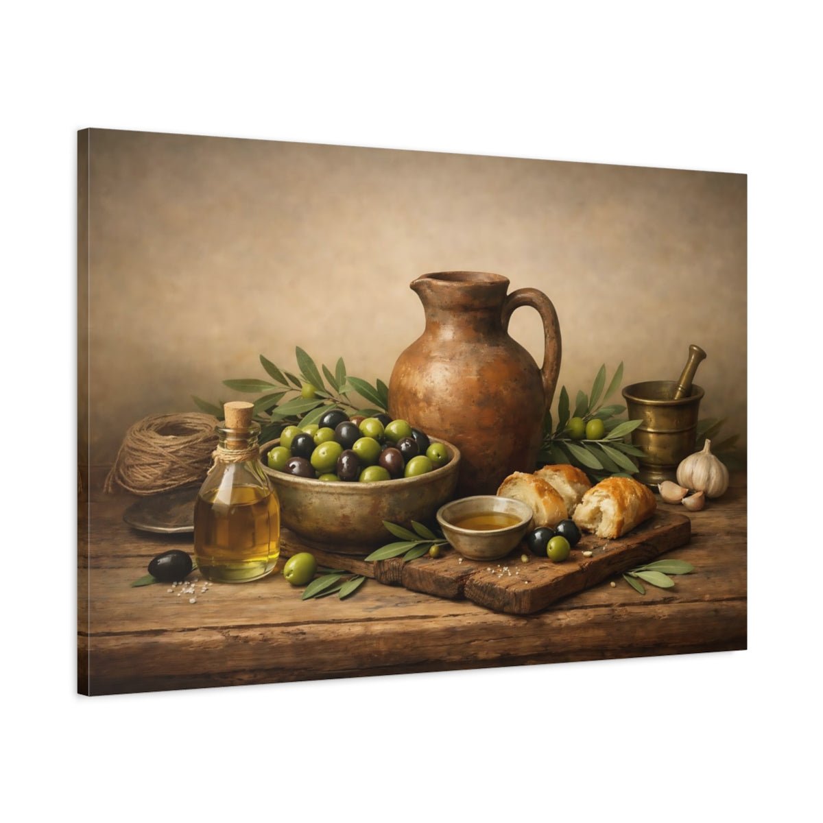 Vintage Olives Olive Still Life - Canvas Wall Art Print - YesArtYes
