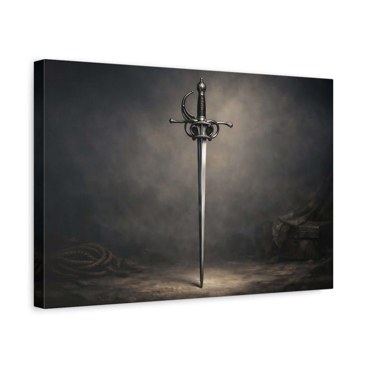 Vintage Ornate Sword Dark - Canvas Wall Art Print - YesArtYes