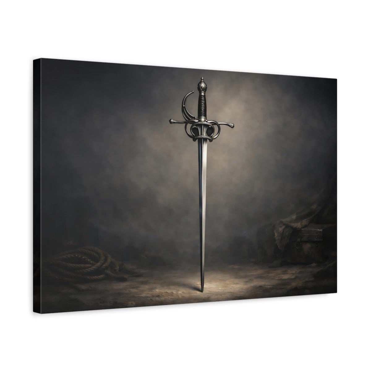 Vintage Ornate Sword Dark - Canvas Wall Art Print - YesArtYes