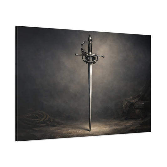 Vintage Ornate Sword Dark - Canvas Wall Art Print - YesArtYes