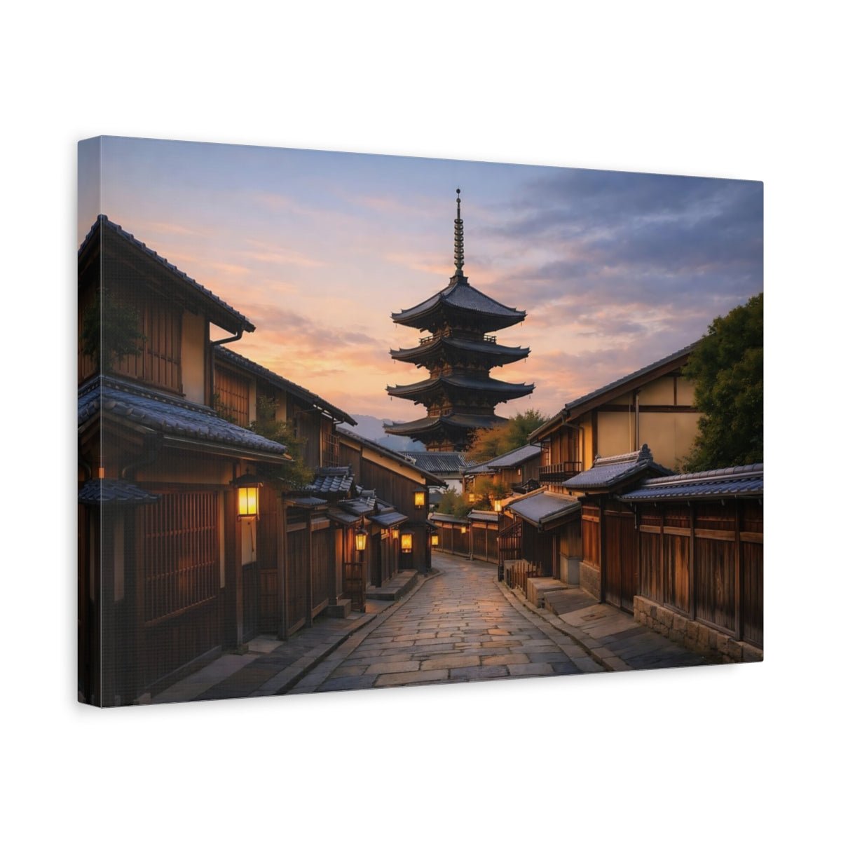 Vintage Pagoda Traditional Japanese - Canvas Wall Art Print - YesArtYes
