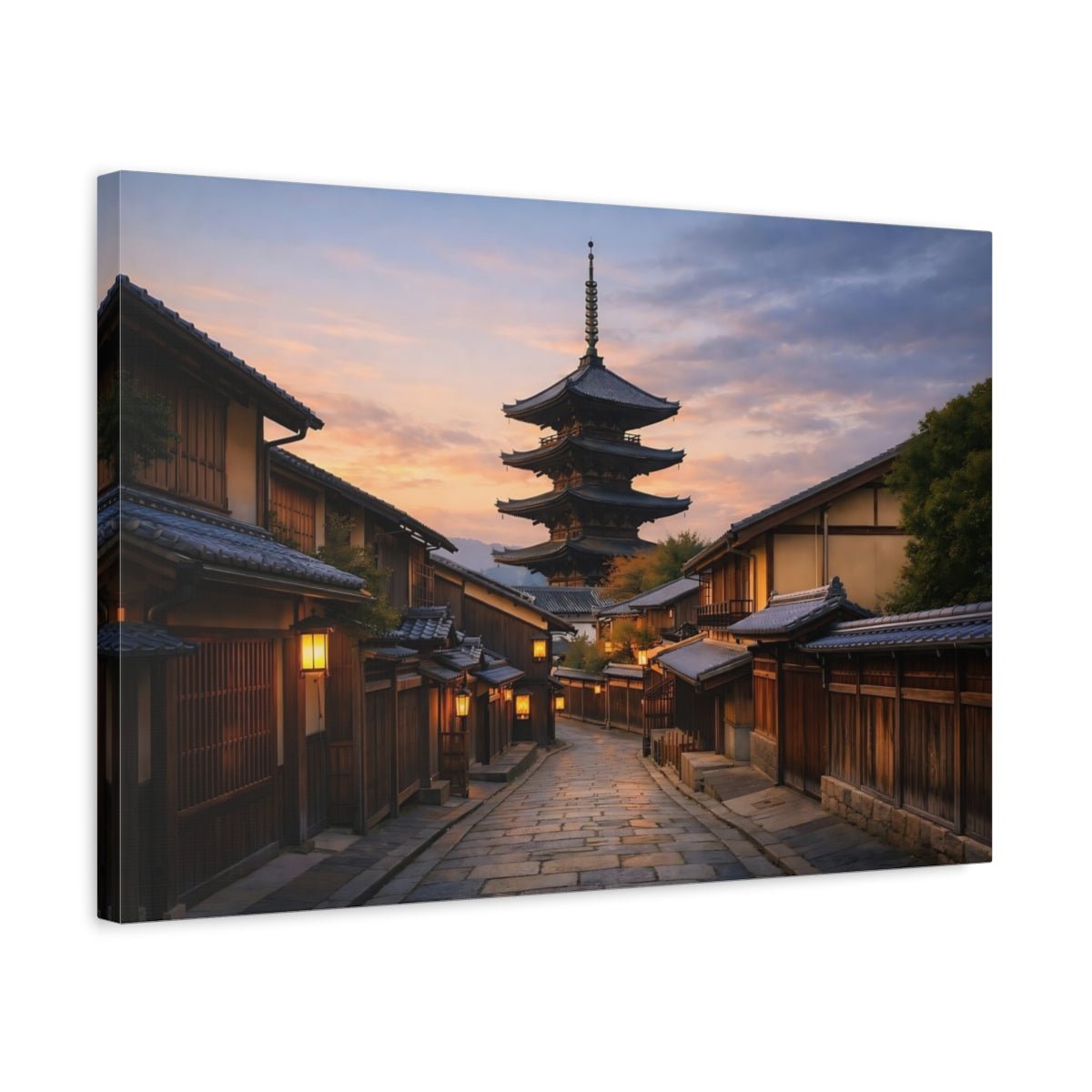 Vintage Pagoda Traditional Japanese - Canvas Wall Art Print - YesArtYes