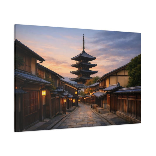 Vintage Pagoda Traditional Japanese - Canvas Wall Art Print - YesArtYes