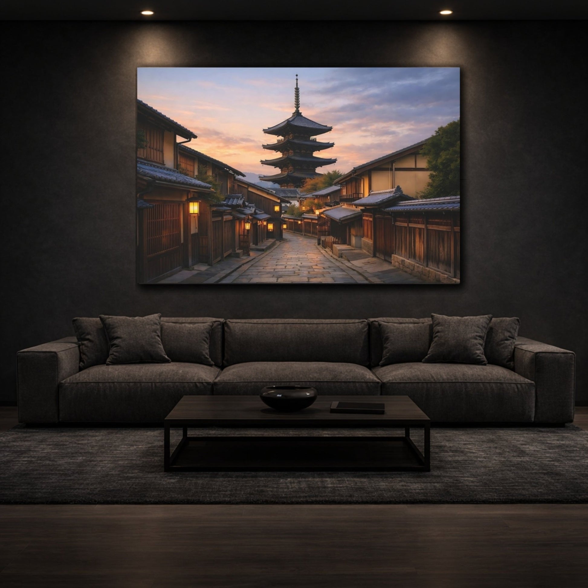Vintage Pagoda Traditional Japanese - Canvas Wall Art Print - YesArtYes