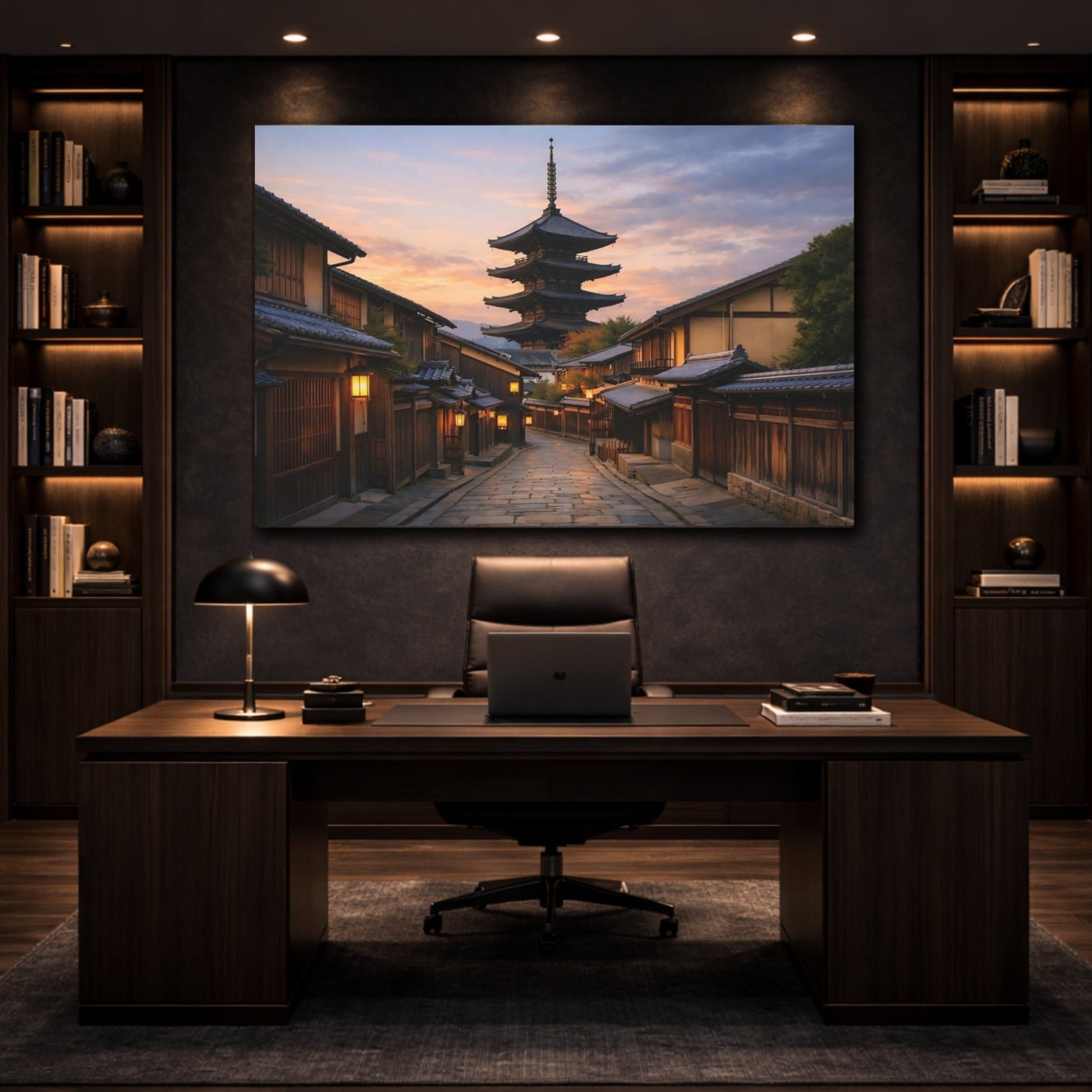 Vintage Pagoda Traditional Japanese - Canvas Wall Art Print - YesArtYes