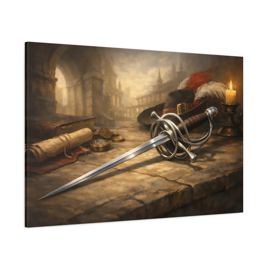 Vintage Rapier shown as stretched canvas wall art