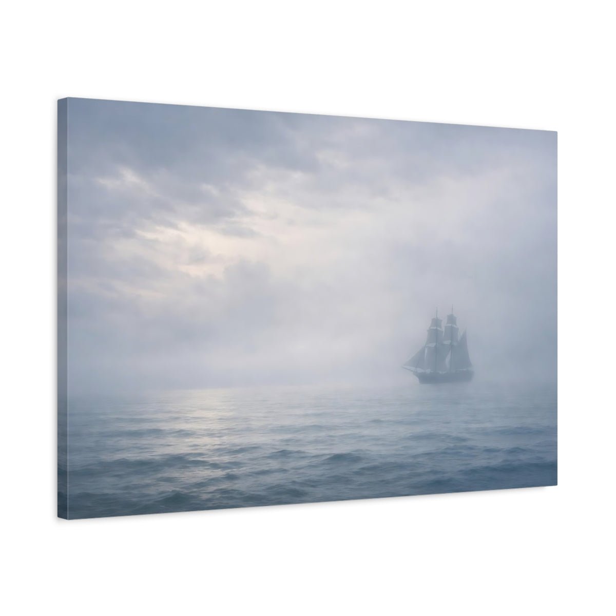 Vintage Sailing Ship Misty - Canvas Wall Art Print - YesArtYes