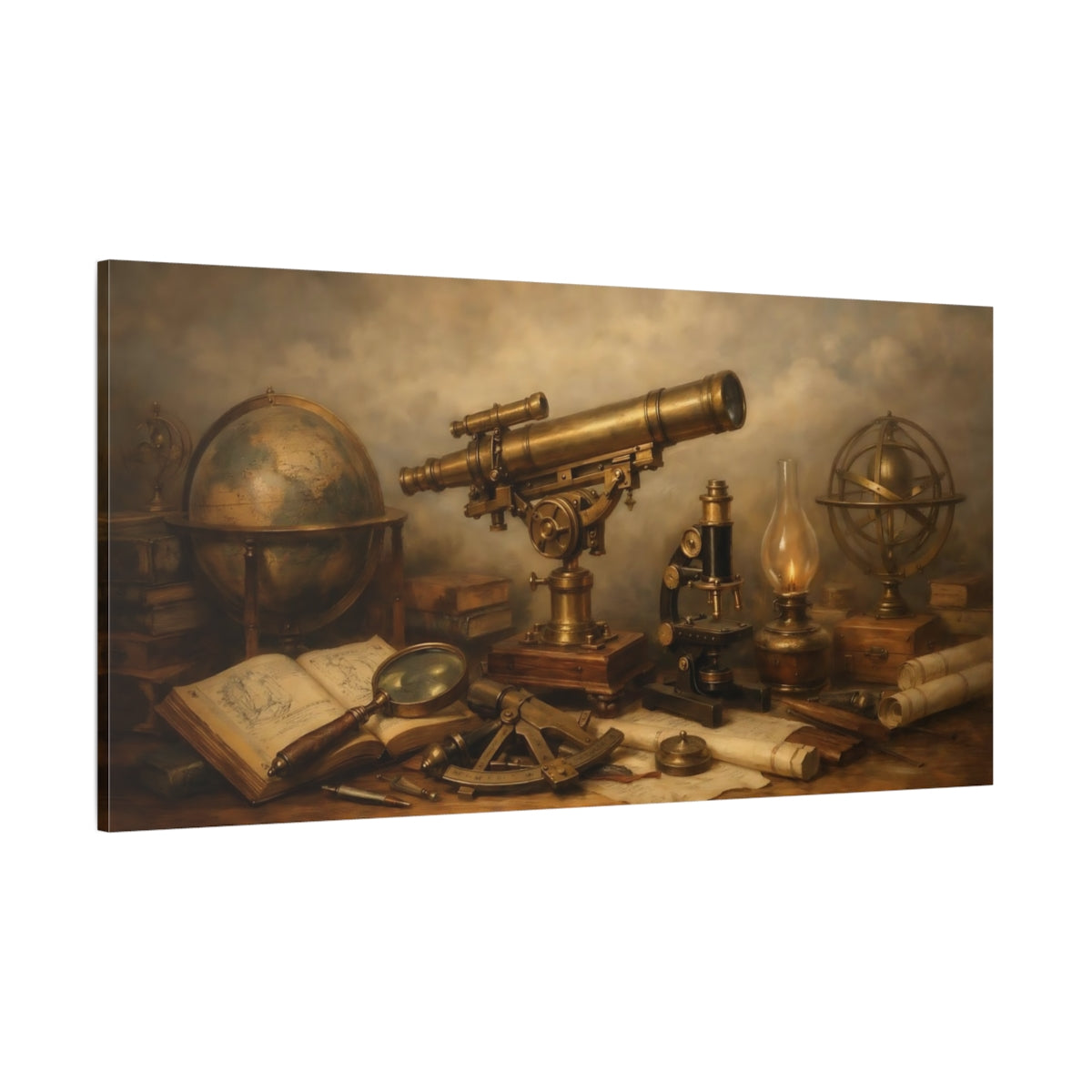 Main Mockup. Vintage Scientific Instruments Vintage Instruments shown as stretched canvas wall art