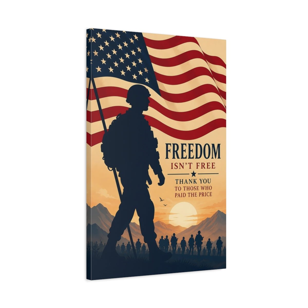 Vintage Soldiers Patriotic Military Canvas Wall Art Print – Living Room, Above Console Table - YesArtYes