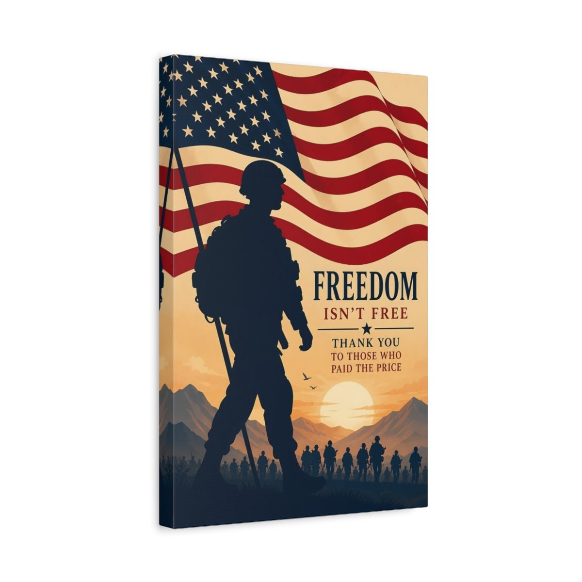 Vintage Soldiers Patriotic Military Canvas Wall Art Print – Living Room, Above Console Table - YesArtYes
