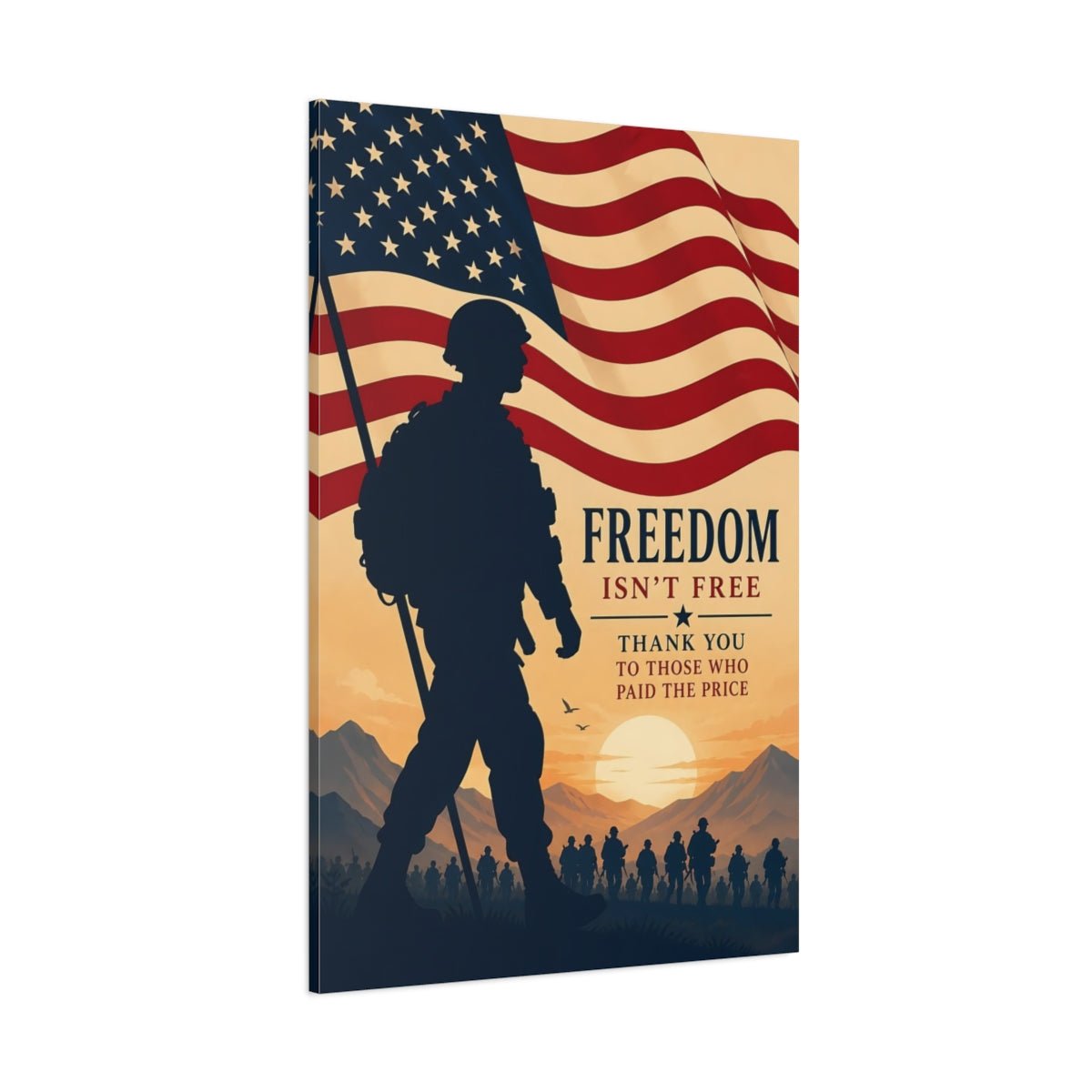 Vintage Soldiers Patriotic Military Canvas Wall Art Print – Living Room, Above Console Table - YesArtYes