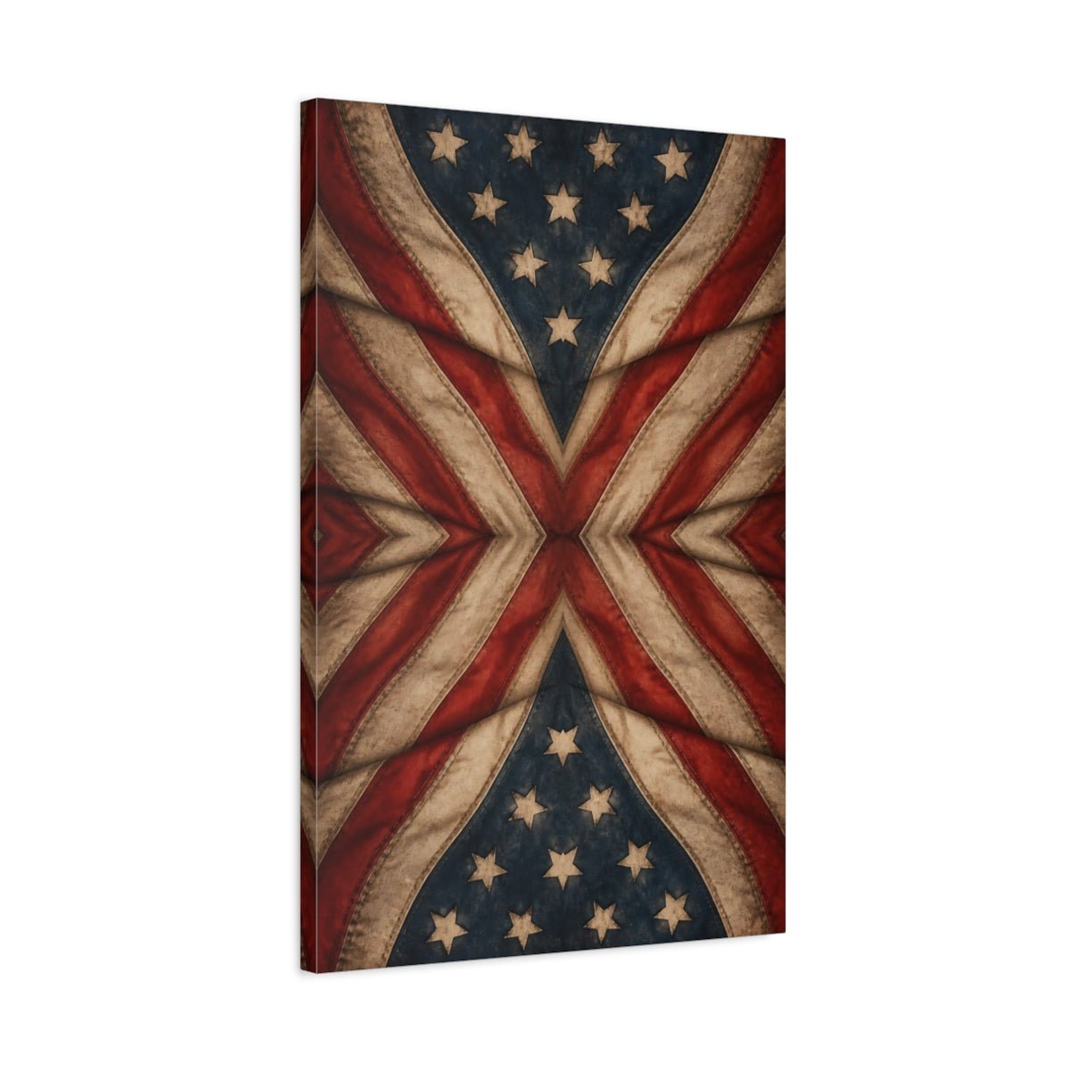 Vintage Stars And Stripes Flag Canvas Print – Living Room, Large Wall - YesArtYes