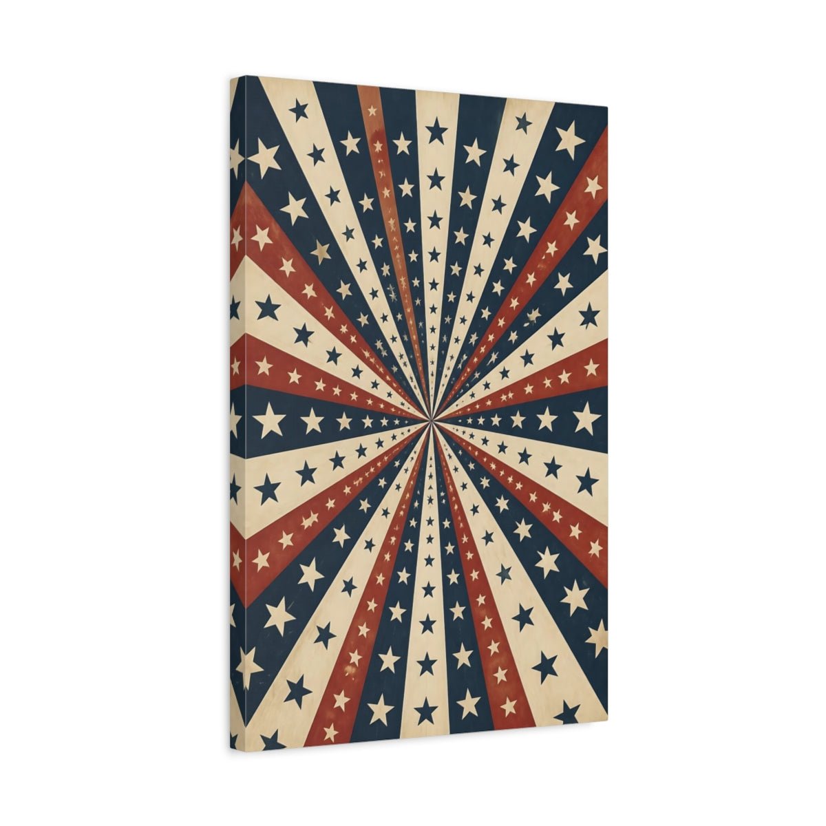 Vintage Stars Red Blue Canvas Print – Living Room, Above Console Table - YesArtYes