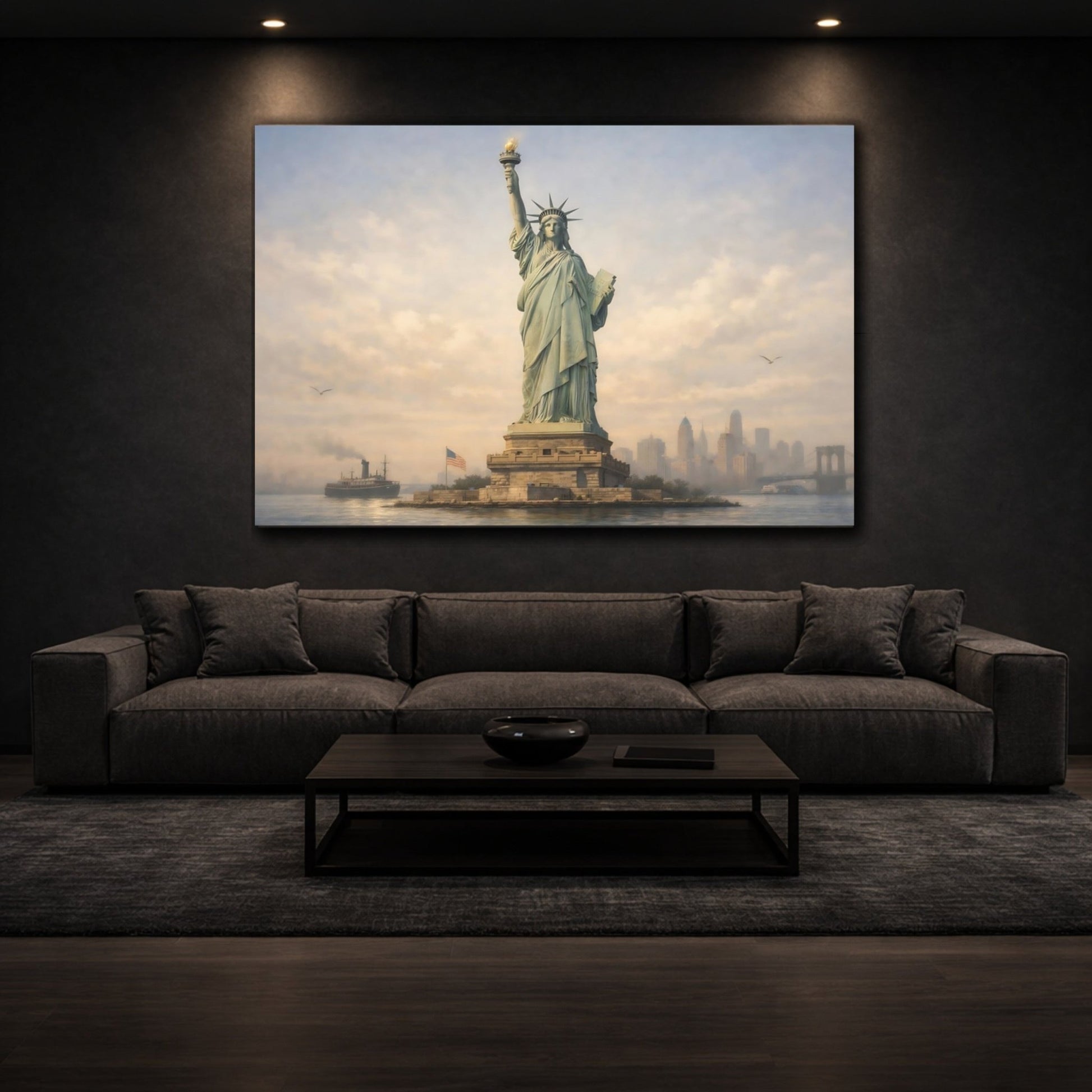 Vintage Statue Of Liberty Art - Canvas Wall Art Print - YesArtYes