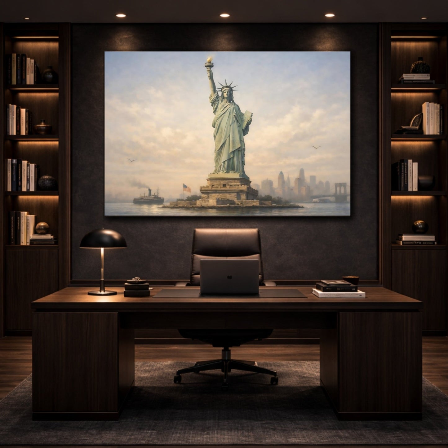 Vintage Statue Of Liberty Art - Canvas Wall Art Print - YesArtYes