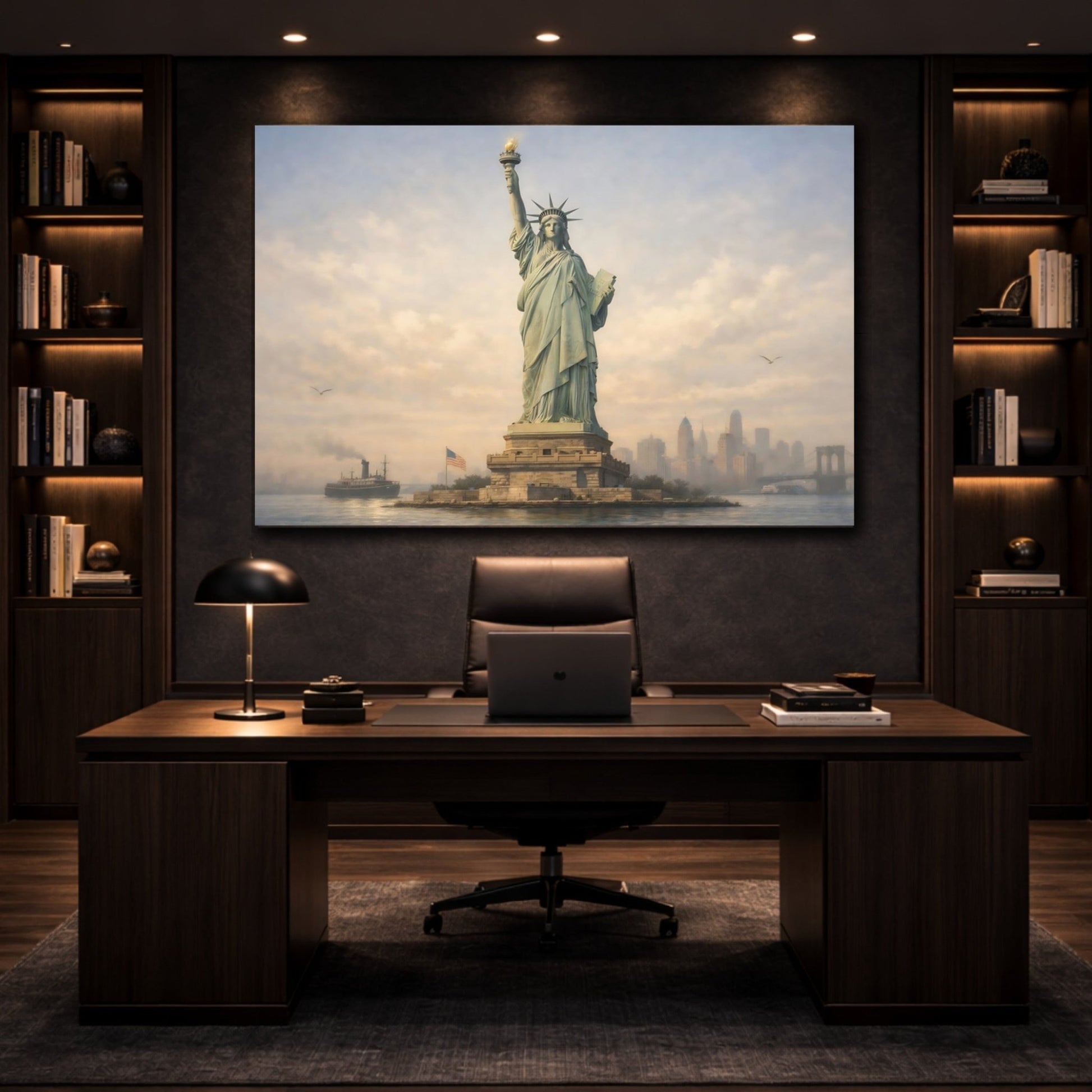 Vintage Statue Of Liberty Art - Canvas Wall Art Print - YesArtYes