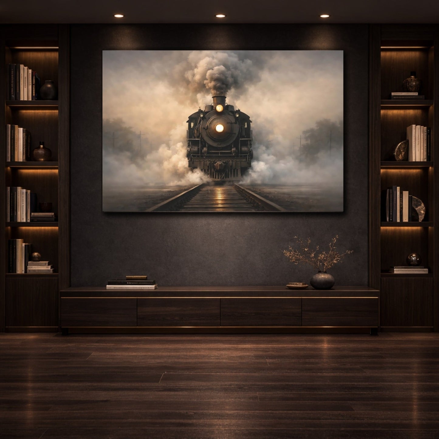 Vintage Steam Train - Canvas Wall Art Print - YesArtYes